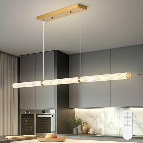 47" LED Linear Pendant Light Fixtures (Gold / 47IN)