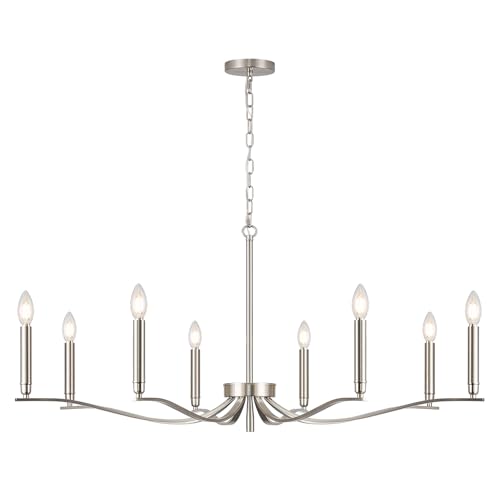 Nickel Chandeliers for Dining Room (Nickel / 43.7 inch)