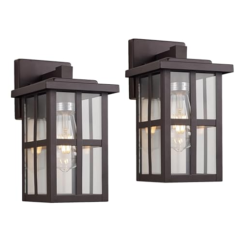 2 Pack Bronze Outdoor Wall Light Fixtures (Bronze / 2 Pack H11")