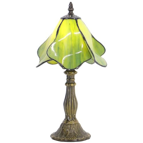 Small Tiffany Lamp Mini Stained Glass Table Lamp Bedside Accent Lamp Memory Sympathy 8X14.5 Inch