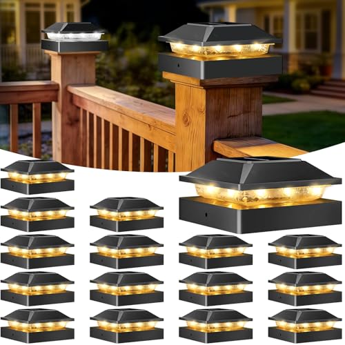 4x4 Solar Post Cap Lights (Black / 16 Packs)