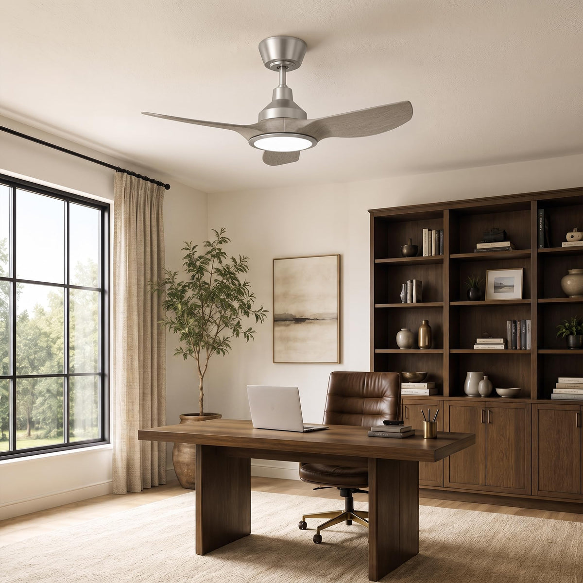 36" Small Ceiling Fan with Light (Brushed Nickel / 36 Inch)