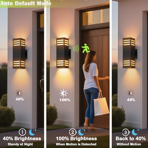 Outdoor Wall Lights (2 Pack / 3 Layer)