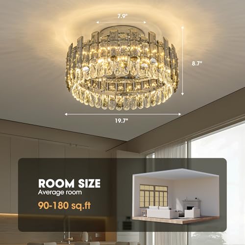 Flush Mount Ceiling Fan with Light