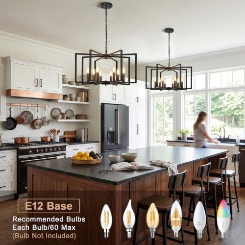 Black Farmhouse Chandelier (Black / 8-Light)