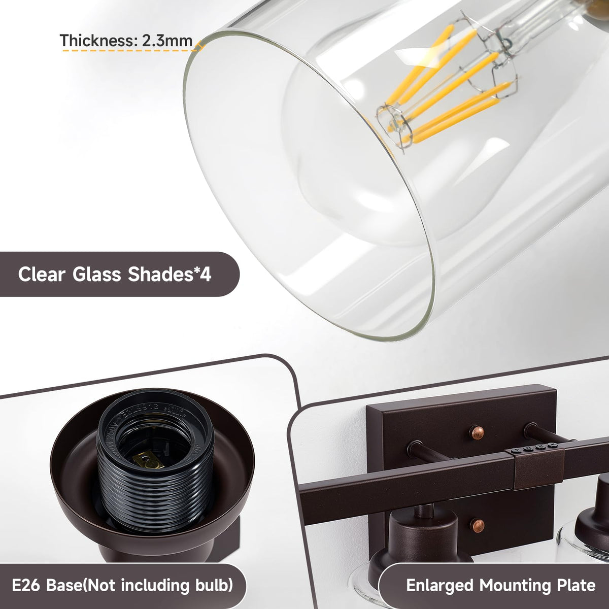 Oil Rubbed Bronze Vanity Lights for Bathroom (Oil-Rubbed Bronze / 4-light)