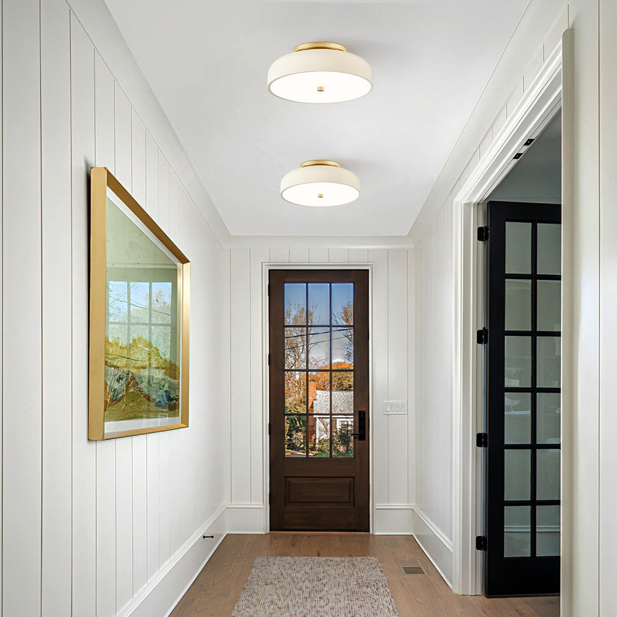Dimmable LED Ceiling Light Fixture (Cream White / 11.81IN)