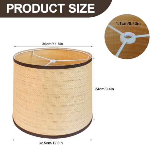 Drum Lamp Shades Set of 2 (Faux Rattan)
