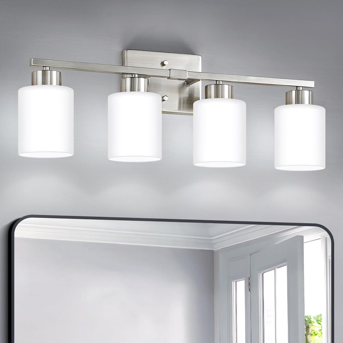 Brushed Nickel Bathroom Light Fixtures Vanity Lights Over Mirror (Brushed Nickel / 24.02 inch)