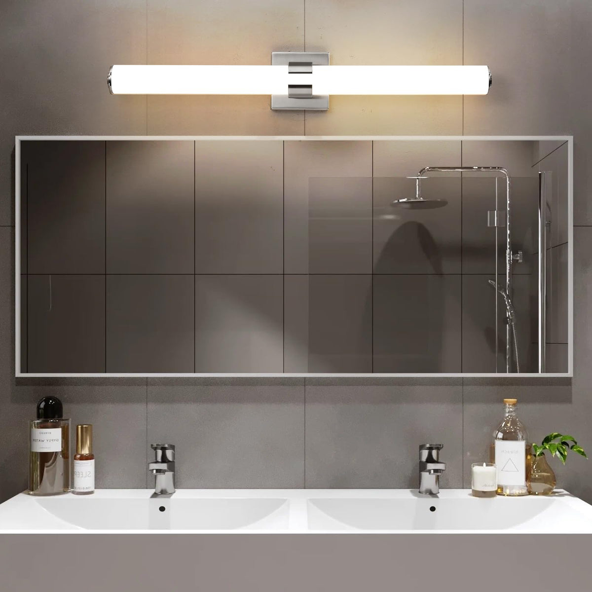 Bathroom Vanity Light Fixtures 31IN Brushed Nickel Bathroom Lights Over Mirror (Brushed Nickel / 31 INCH)