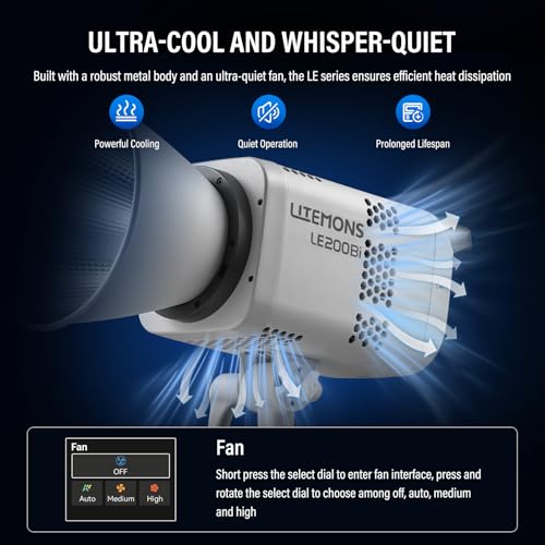 Litemons LE200Bi 220W Bi Color COB LED Video Light Bowens Mount (WHITE)