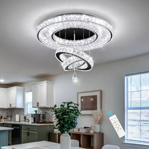 Modern Chandelier for Living Room Light Indoor LED Dimmable Lights Ceiling Chandeliers for Dining Room Bedroom Entryway Black 45W LEDs Fixtures 3600 Lumens (Black / W24")