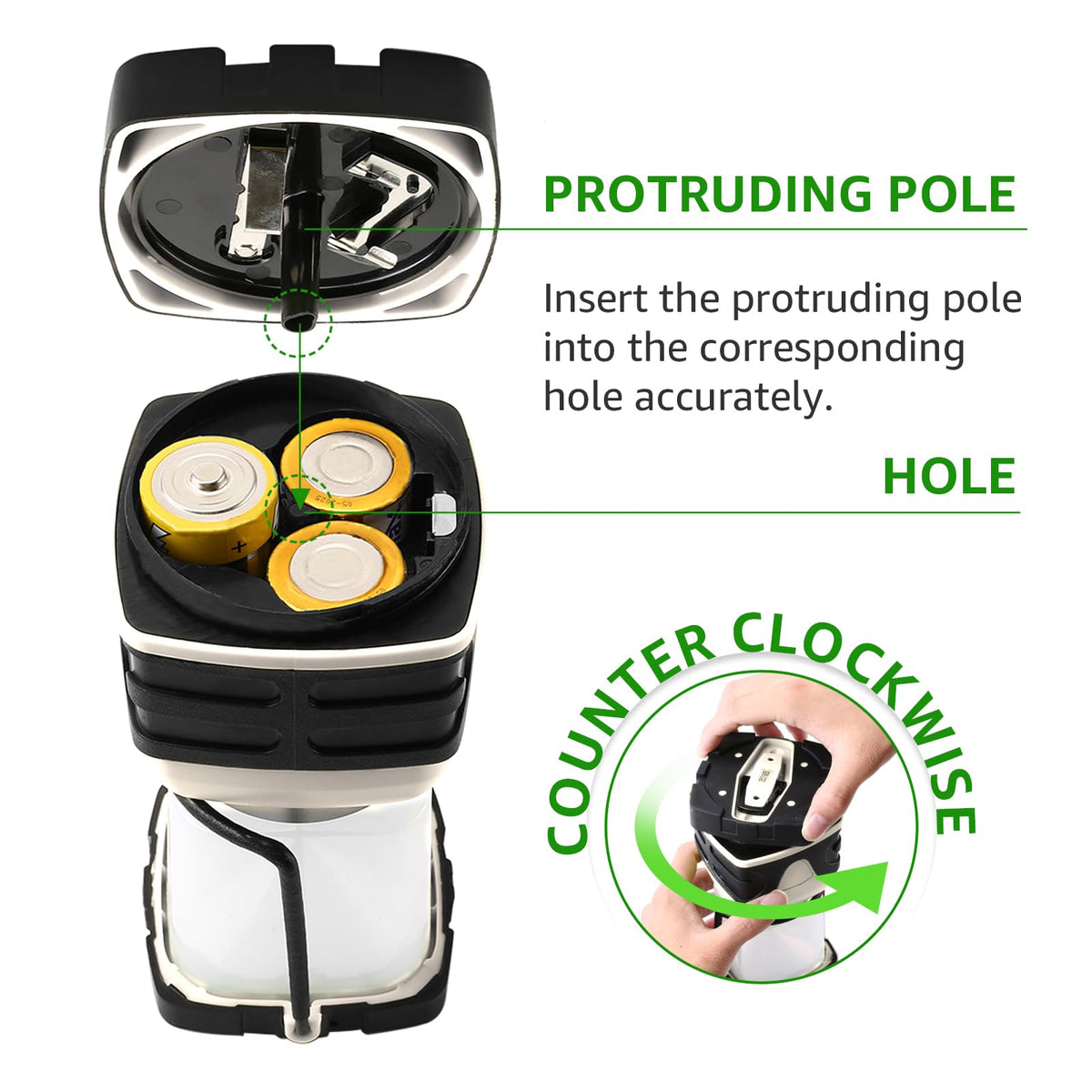 1000LM Battery Powered LED Camping Lantern with 4 Light Modes (White)