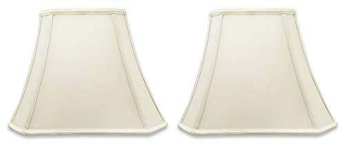 DSO-68-14WH-2 Rectangle Cut Corner Bell Designer Lamp Shade, (6x8) x (9x14) x 10.625, White, 2-Pack ((6 x 8) x (9 x 14) x 10.625 / White - 2 Pack)