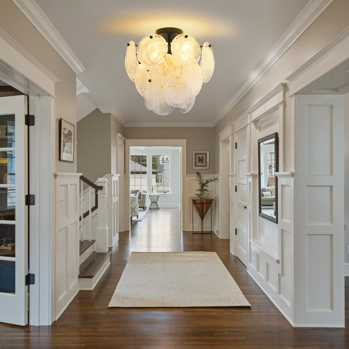 Moderns Glass Ceiling Light Fixture (Black-White)