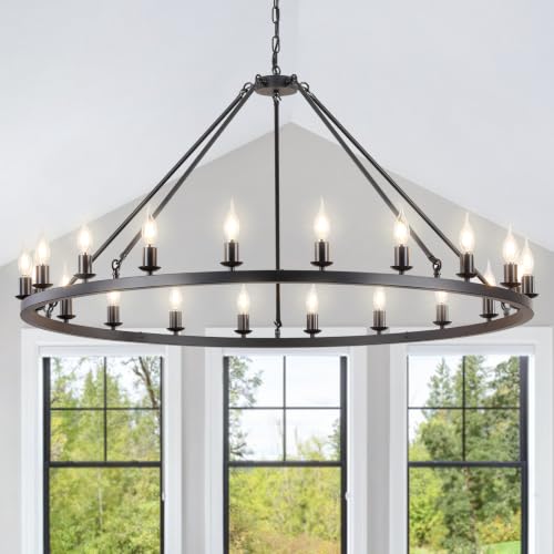 Black Wagon Wheel Chandelier
