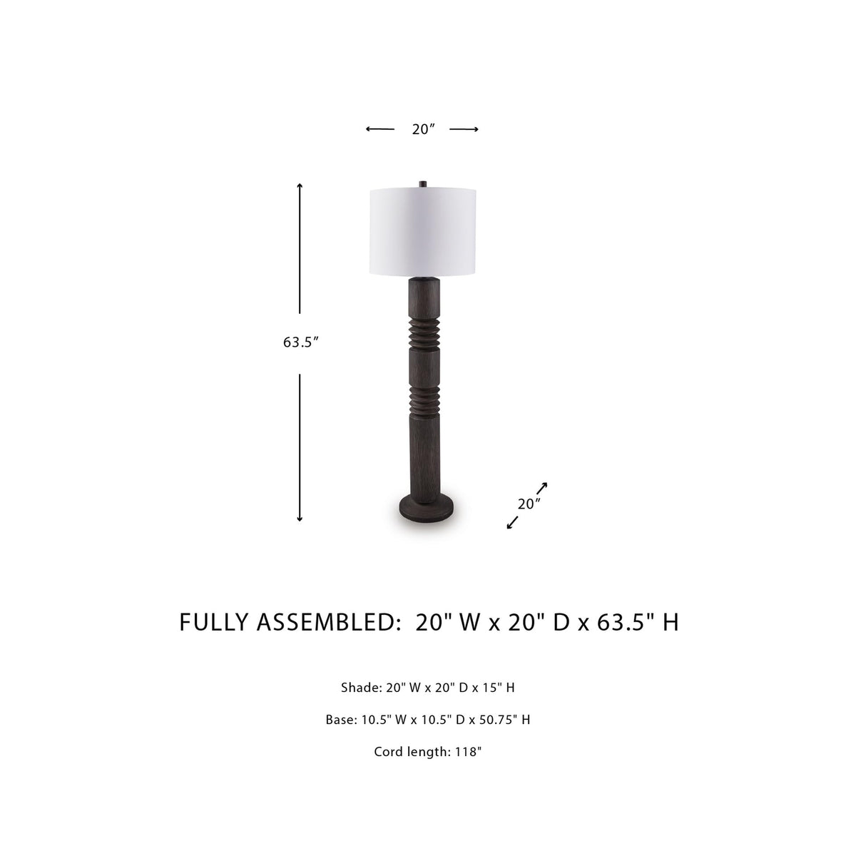 Fainwell Floor Lamp (Distressed Black / Floor Lamp)