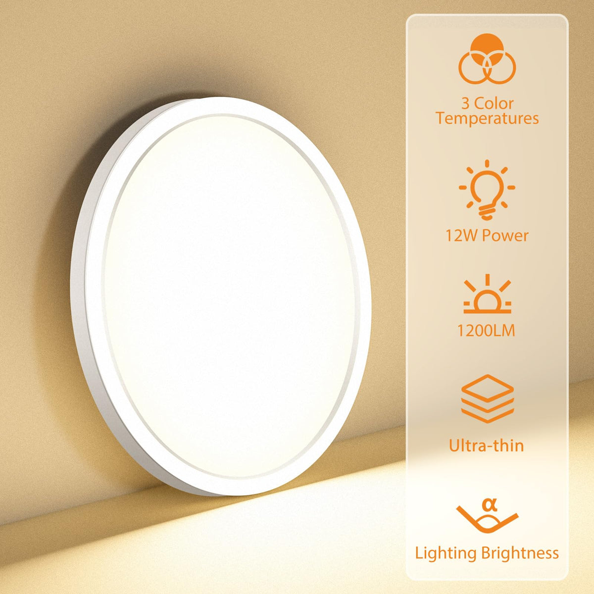 1PACK LED Flush Mount Ceiling Light Fixture (White / 6.5Inch-1Pack)