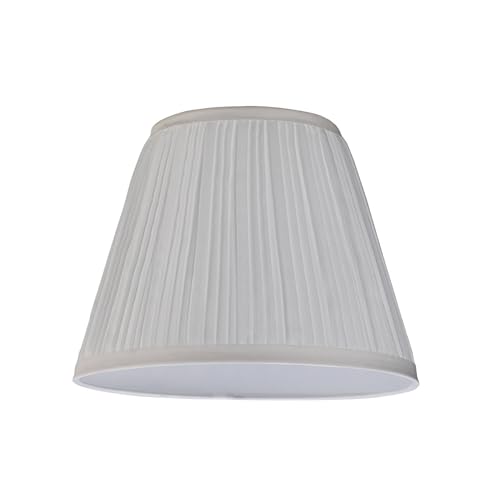 33006A Transitional Hardback Empire Shape Spider Construction Lamp Shade in Pleated Off White (Rice White)