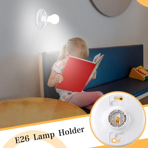 6 Pcs E26 Light Socket Medium Base Lamp Holder White lamp Socket