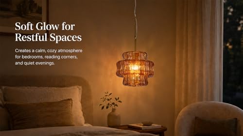 3 Tier 12 Inch Amber Crystal Glass Chandeliers (1 light 12 inch)