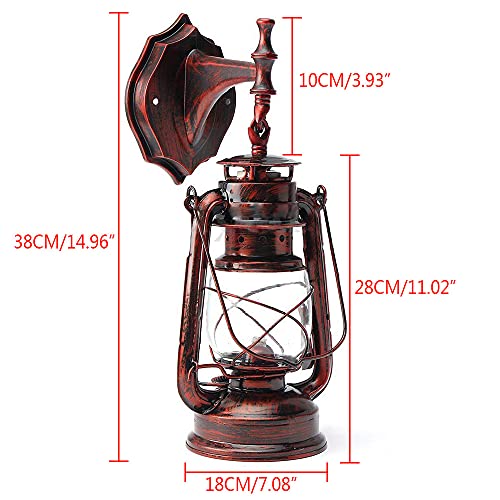 Rustic Wall Sconce Lantern Light (Red Bronze / 1pc)