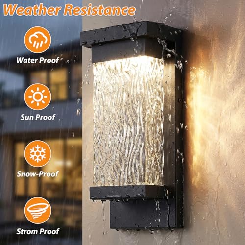 2 Pack LED Outdoor Wall Lights (Classic Style- 2 PACK / Black)