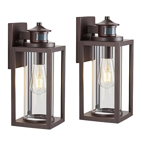 Bronze Motion Sensor Exterior Wall Light 2 Pack (Bronze / 2 Pack H13" Motion)