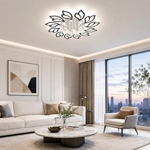 Modern Ceiling Light (Black / 40.7 In)