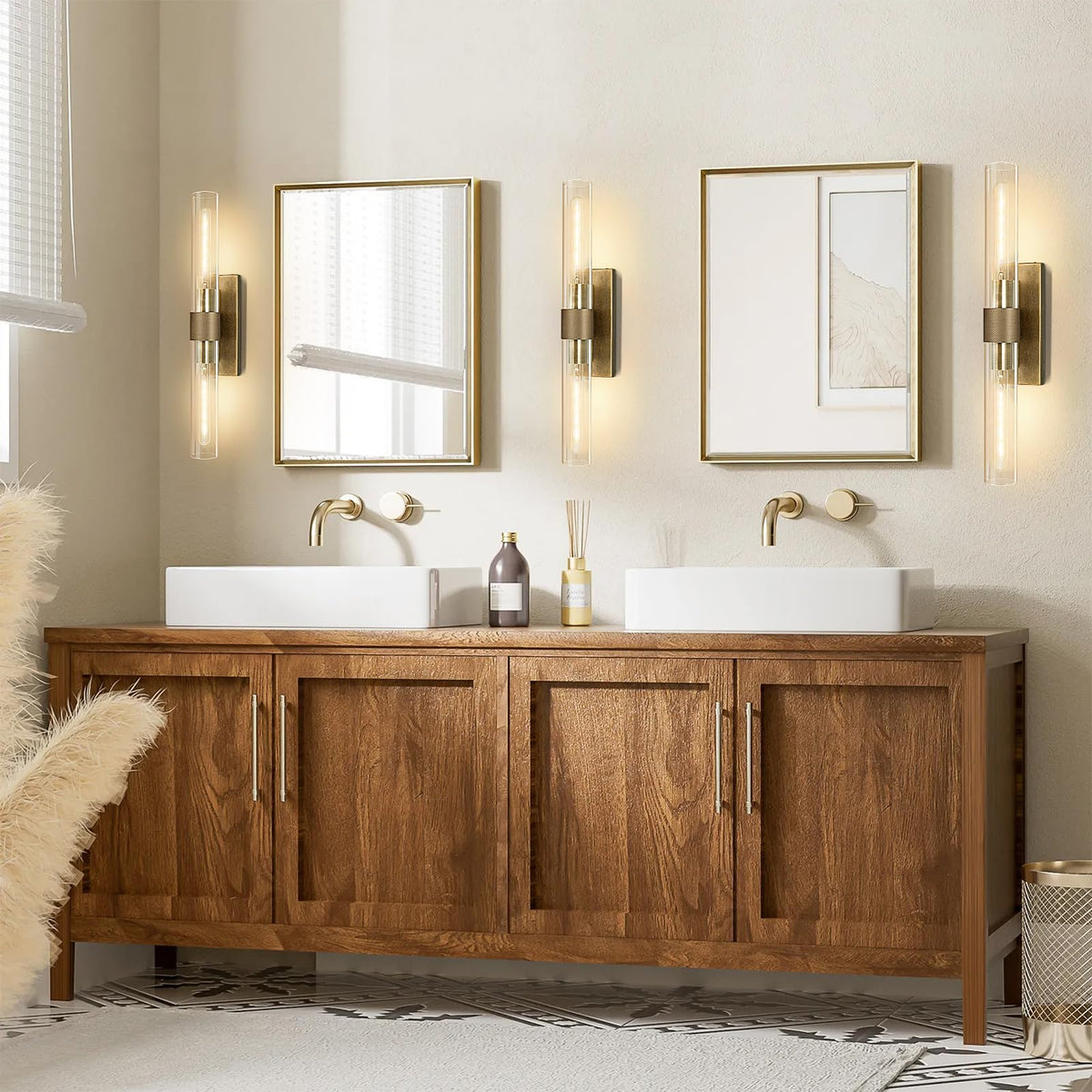 Brass Bathroom Vanity Wall Sconces (Bronze-A-Warm / 22.8"-2 Packs)