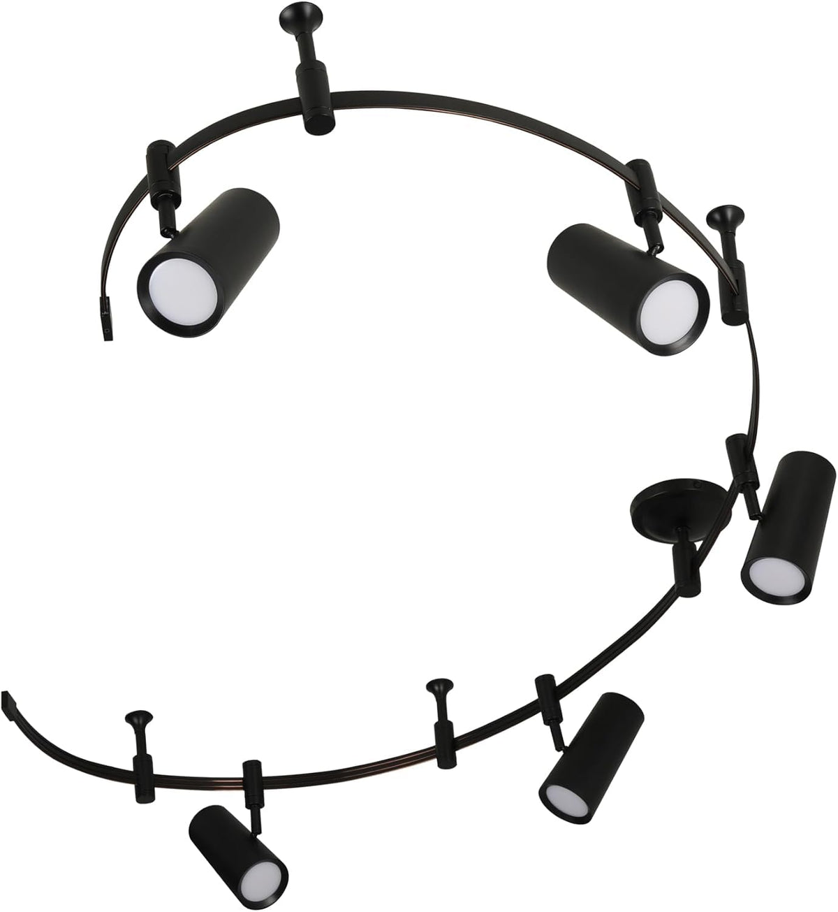 Ellipse Track Ceiling Light with 5 Adjustable LED Heads (Black)
