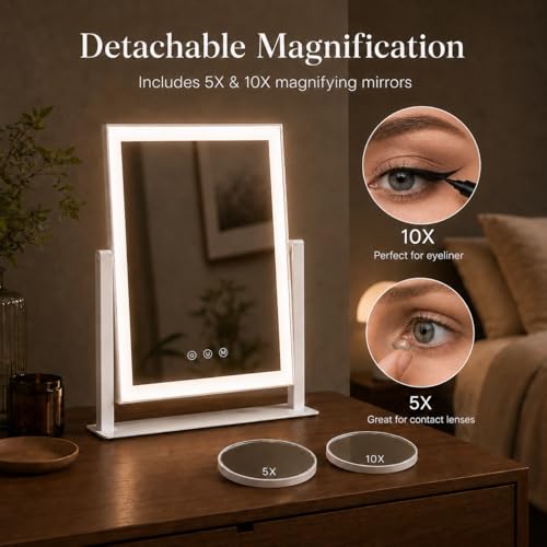 17.3 x 13 in Lighted Makeup Mirror (17.3"L x 13"W)