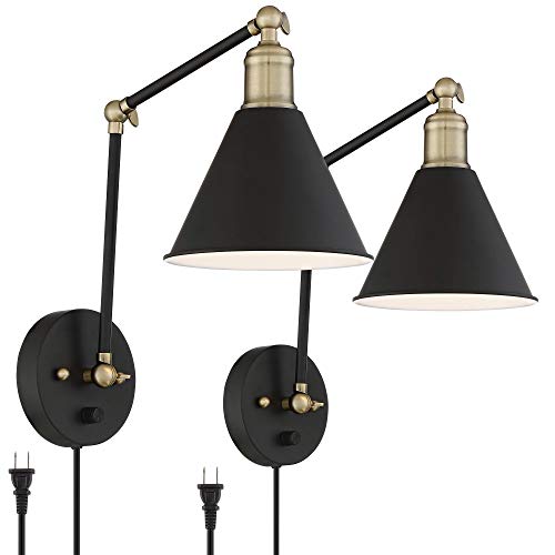 Wray Black and Antique Brass Plug (Set of 2 - Brass and Black)