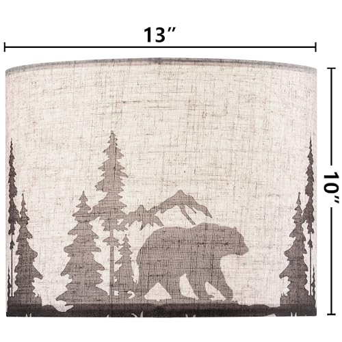 GOSO Printed Animal Lamp Shade for Table Lamps (13*13*10IN-1Pack / Beige- Bear)