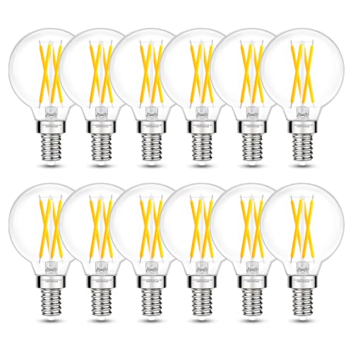 E12 Candelabra G16.5 Globe LED Bulb (12 Pack / 40w Neutral White)