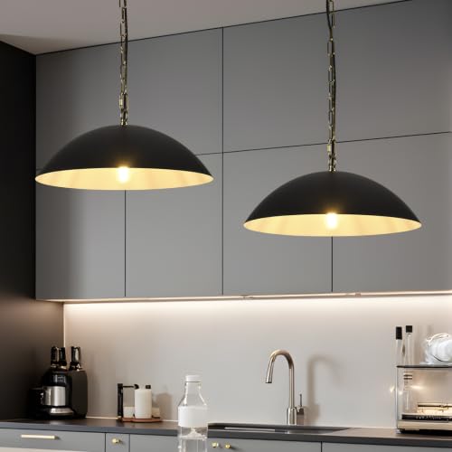 16" Pendant Lights Kitchen Island (Black / 16"-2 Pack)