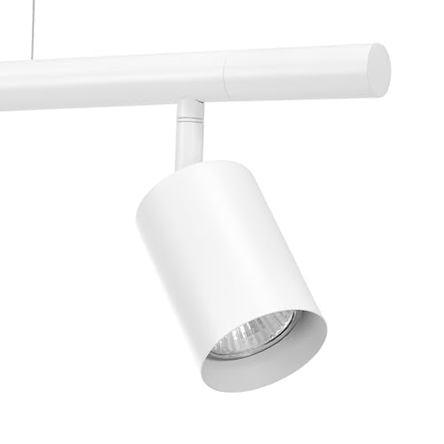 55" 6 Light Matte White Adjustable Height Track Lighting with Pivoting Track Heads (White, Cynthia)