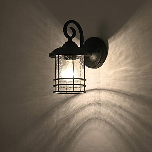 5.5" Wide Compact Narrow Farmhouse Matte Black Porch Light 2 Pack (Black / 2 Pack H9.8")