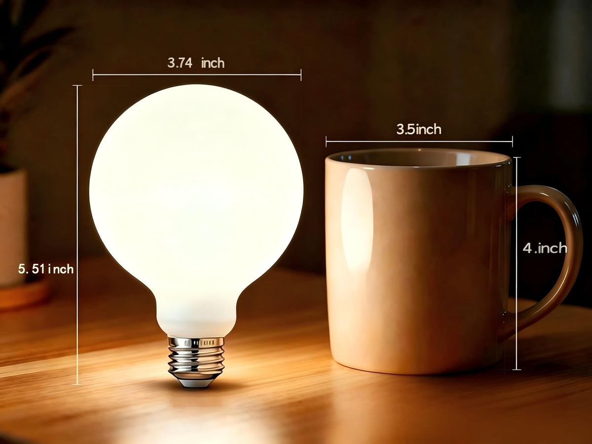 Frosted Globe LED Edison Bulb G30 (No Dimmable 2700k Warm White / 1 Count (Pack of 1))