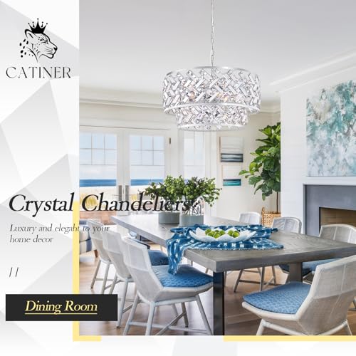 20" Chrome Crystal Chandelier (Large Drum Chrome)