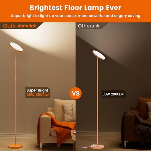 Torchiere Floor Lamp (Orange)