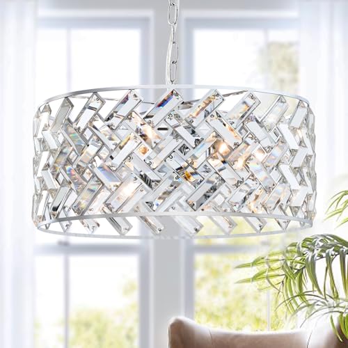 18" Chrome Crystal Chandelier (Large Chrome)