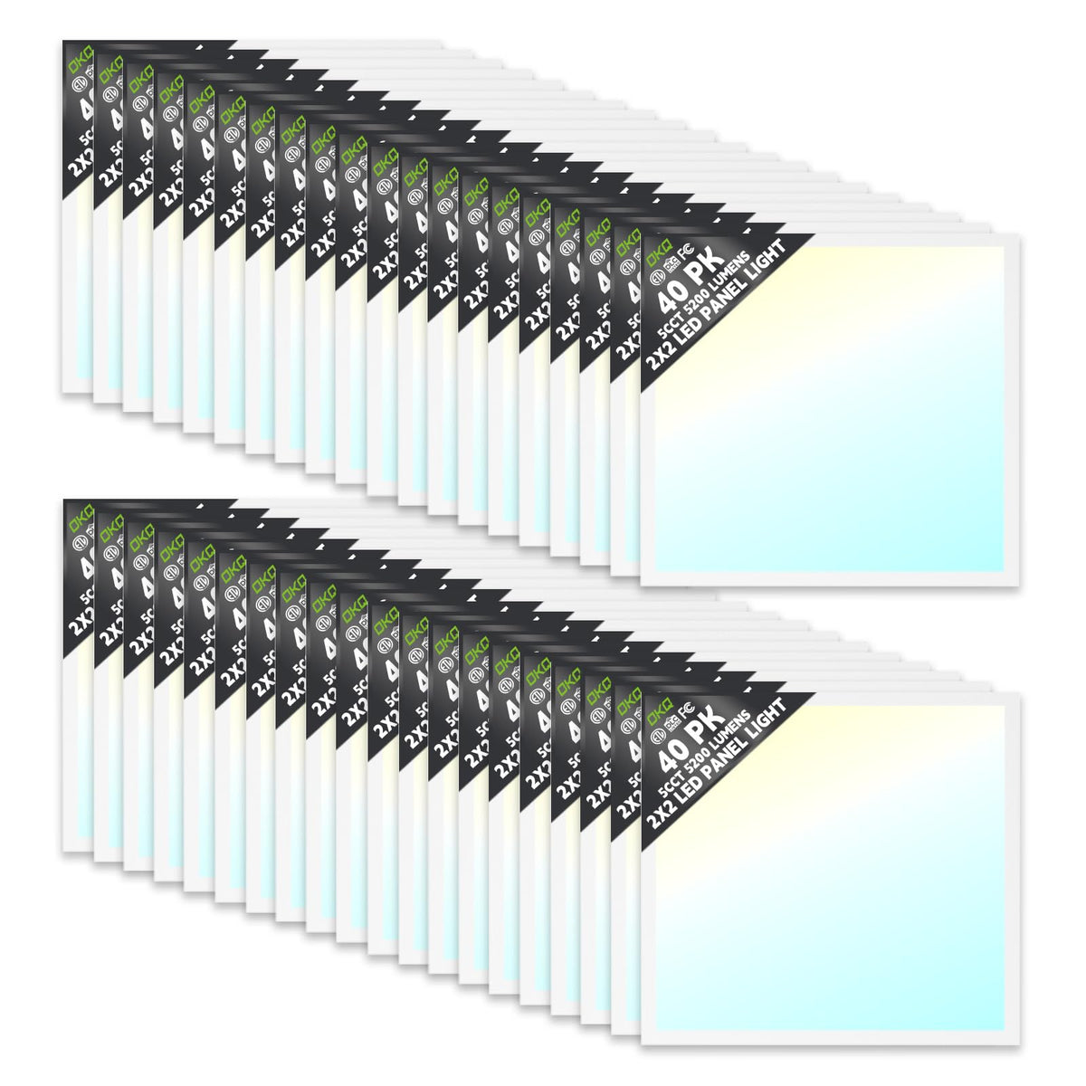 2x2 LED Flat Panel Light Drop Ceiling Office Fixture (2x2FT-40Pack)