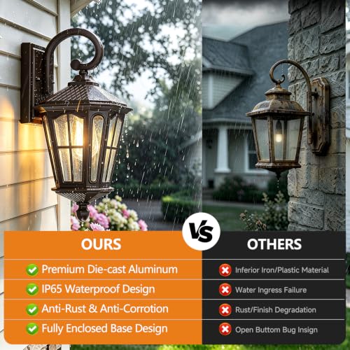 16'' Outdoor Wall Lights 2 Packs (Brown)