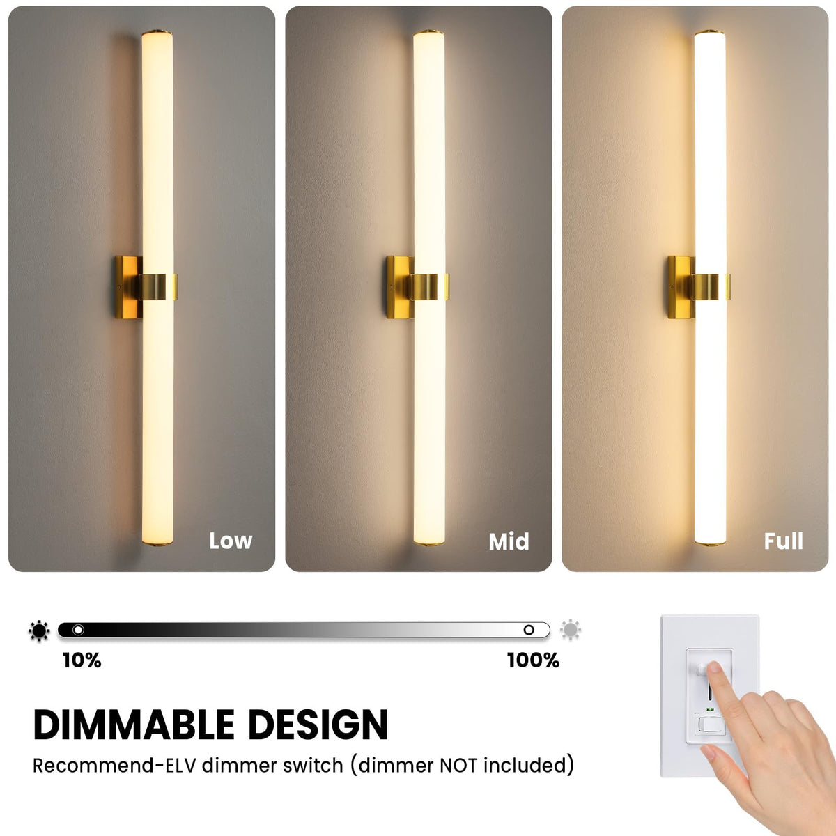Bathroom Light Fixtures (Gold / 39 INCH)