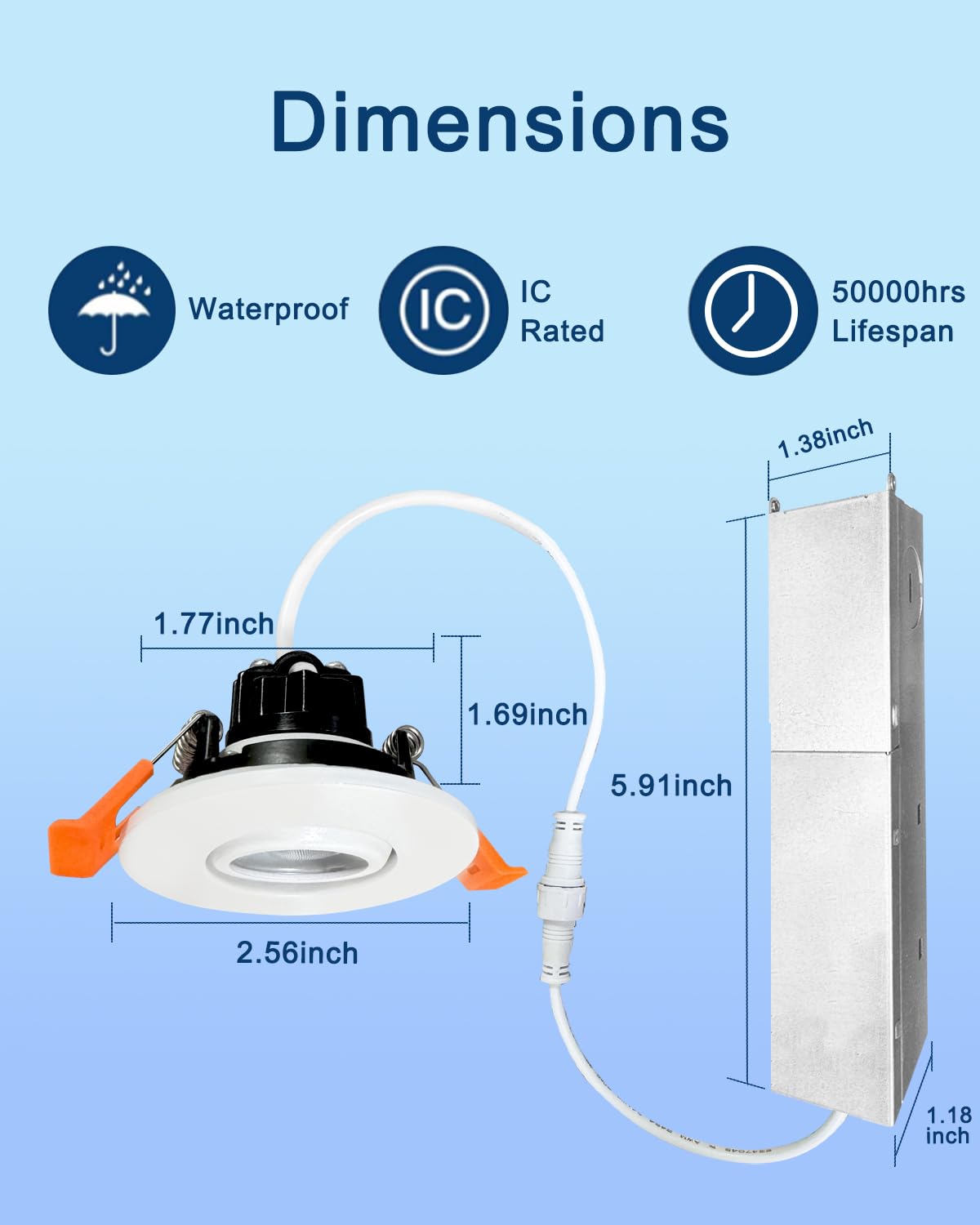 2 inch 5CCT Gimbal Led Recessed Lights (White 5CCT / 2in 6pack)