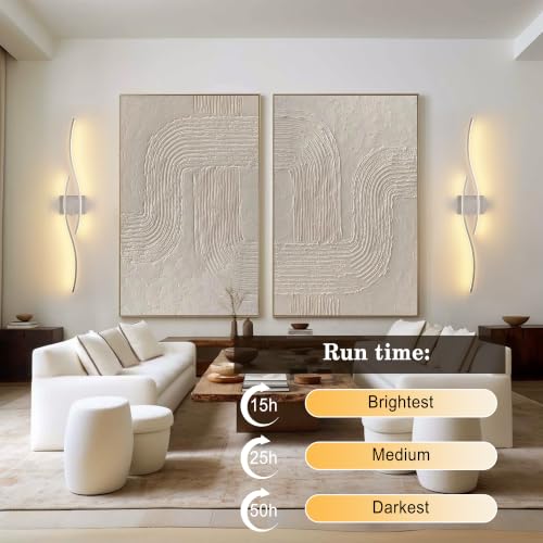 Wireless Wall Sconces Set of 2 (Nickel / 39.3 Inches (2 pack))