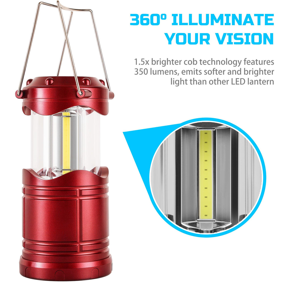 LED Camping Lantern (Burgundy)