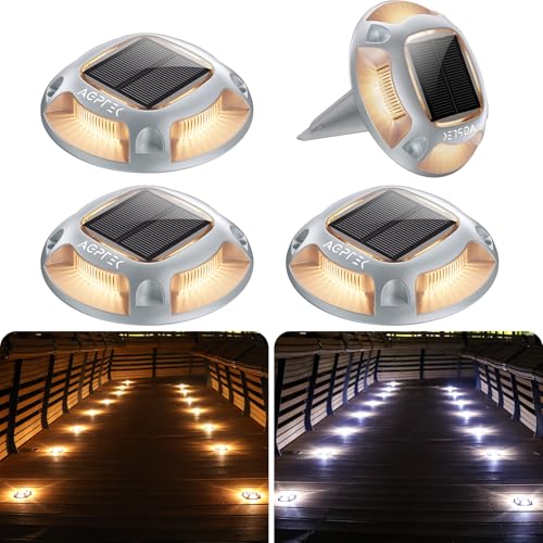 2 Colors in 1 Solar Driveway Lights with Ground Spike Design