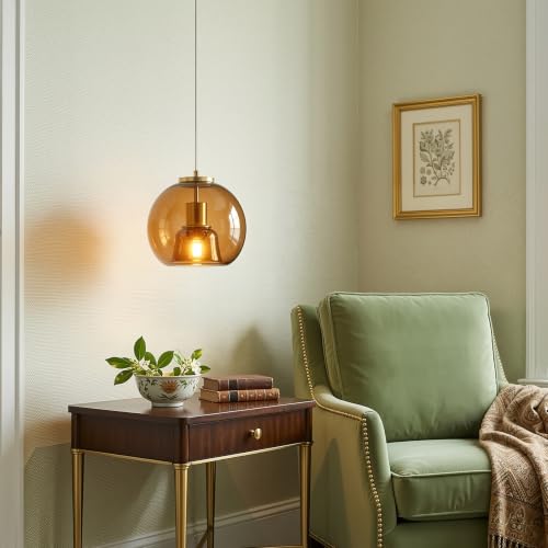 Brown Glass Pendant Light Kitchen Island (Brown(7.87 in) / 1-Pack)